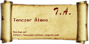 Tenczer Álmos névjegykártya
